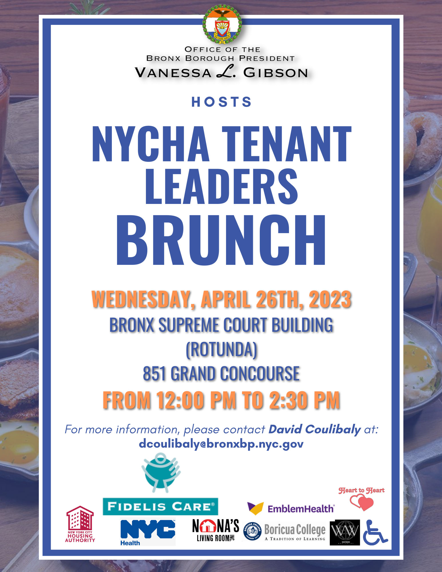 Flyer for a NYCHA Tenant Leaders Brunch