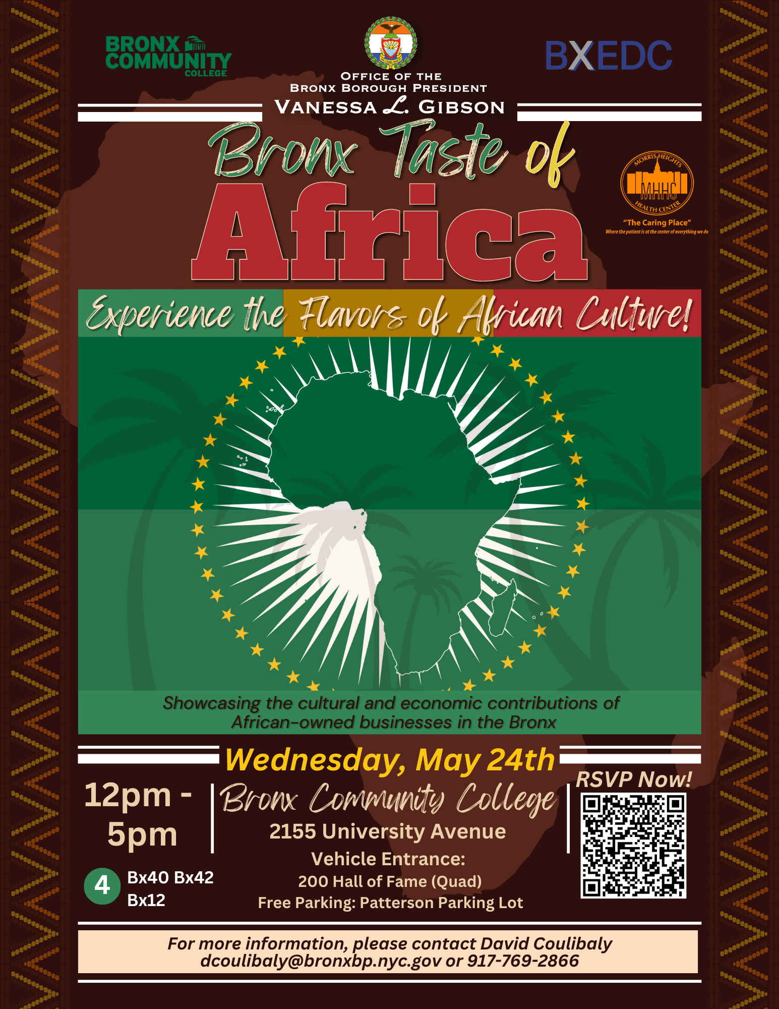 A flyer for the Taste of Africa event on May 24, 2023