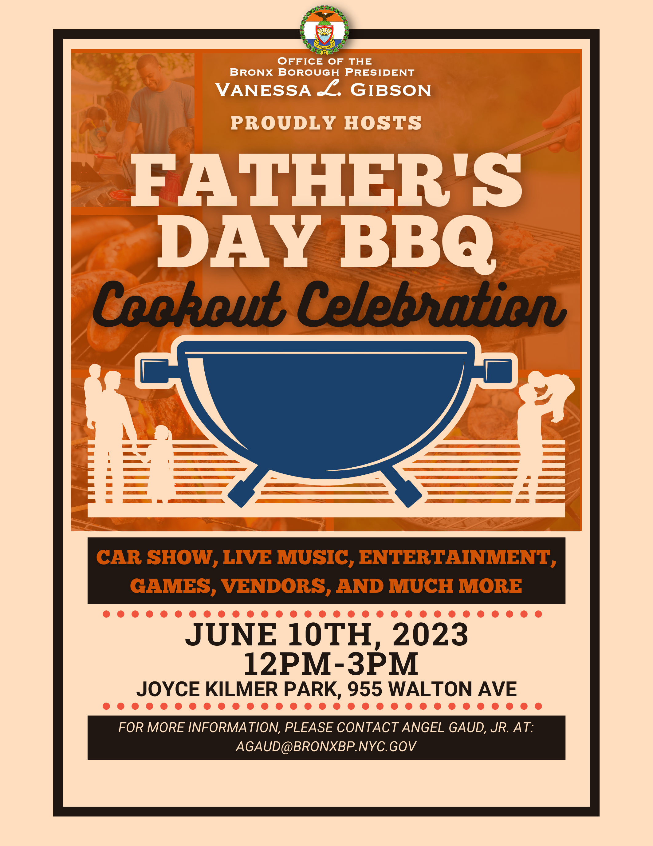 A flyer for BP Gibson's Father's Day BBQ Cookout Celebration on June 10, 2023.