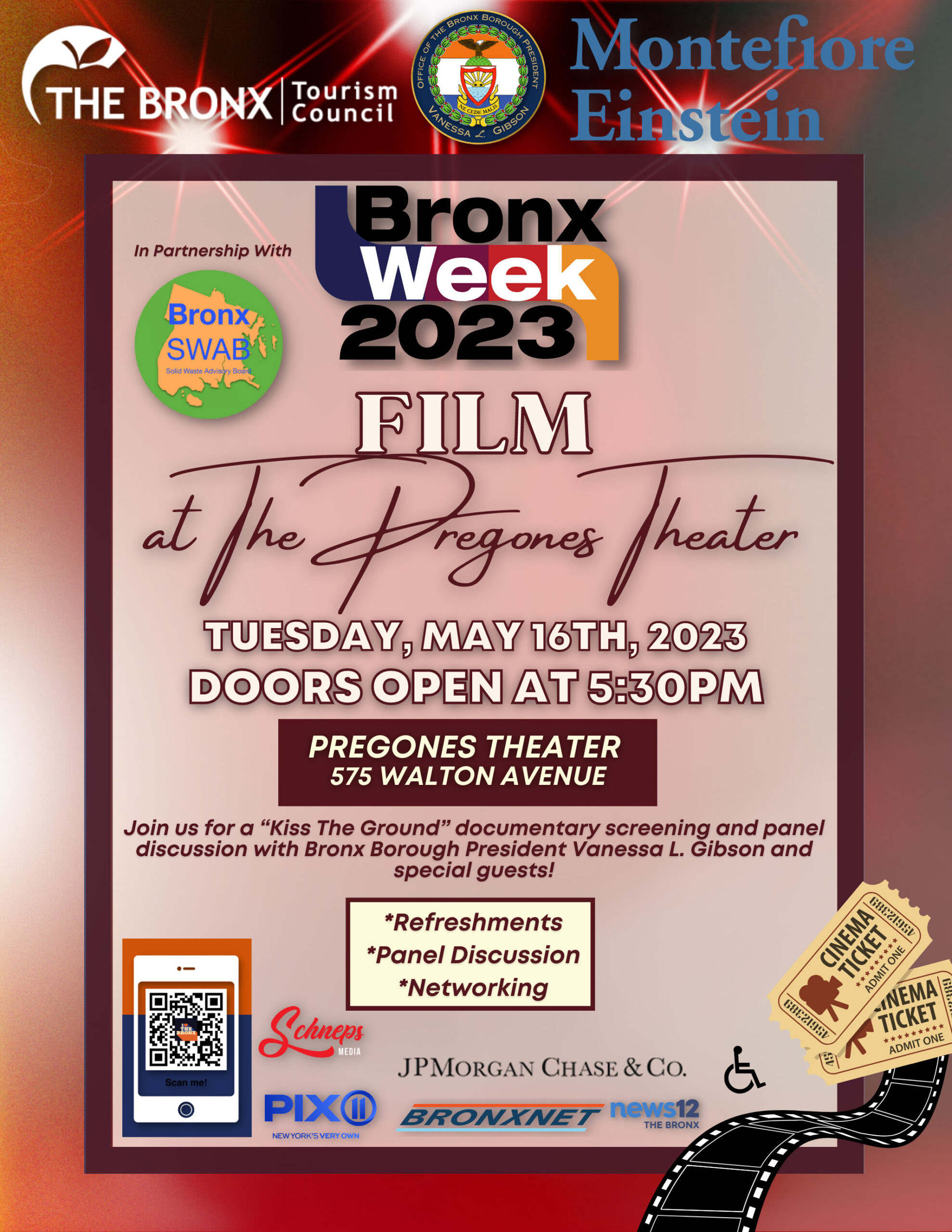 Bronx Week Film and Panel event flyer for May 15, 2023