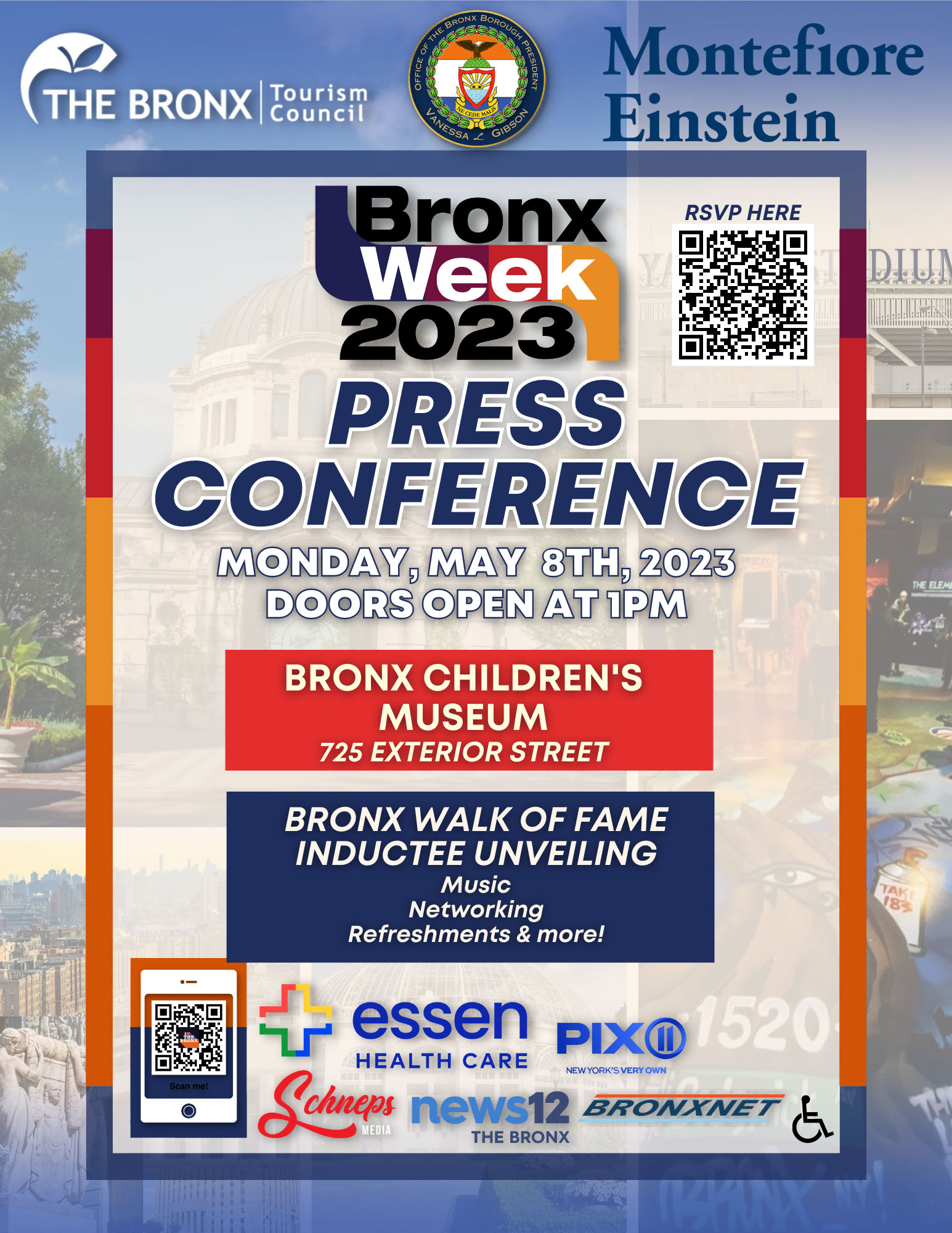 Flyer for the Bronx Week 2023 Press Conference