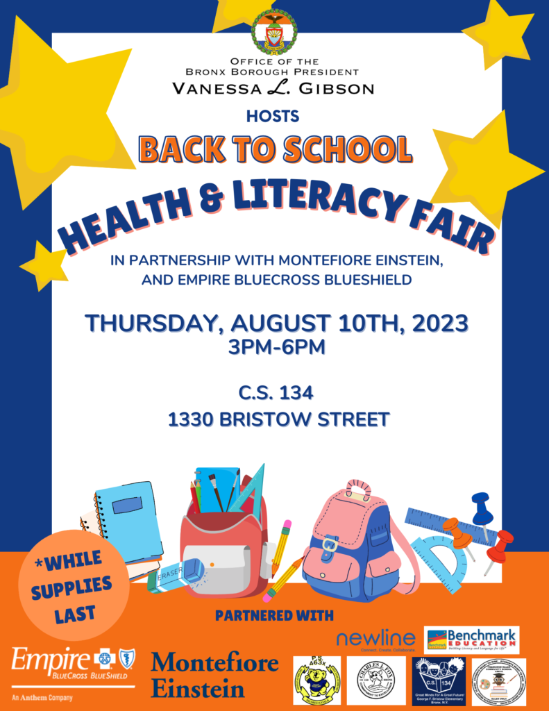 Back to School Health & Literacy Fair – The Office of The Bronx Borough ...