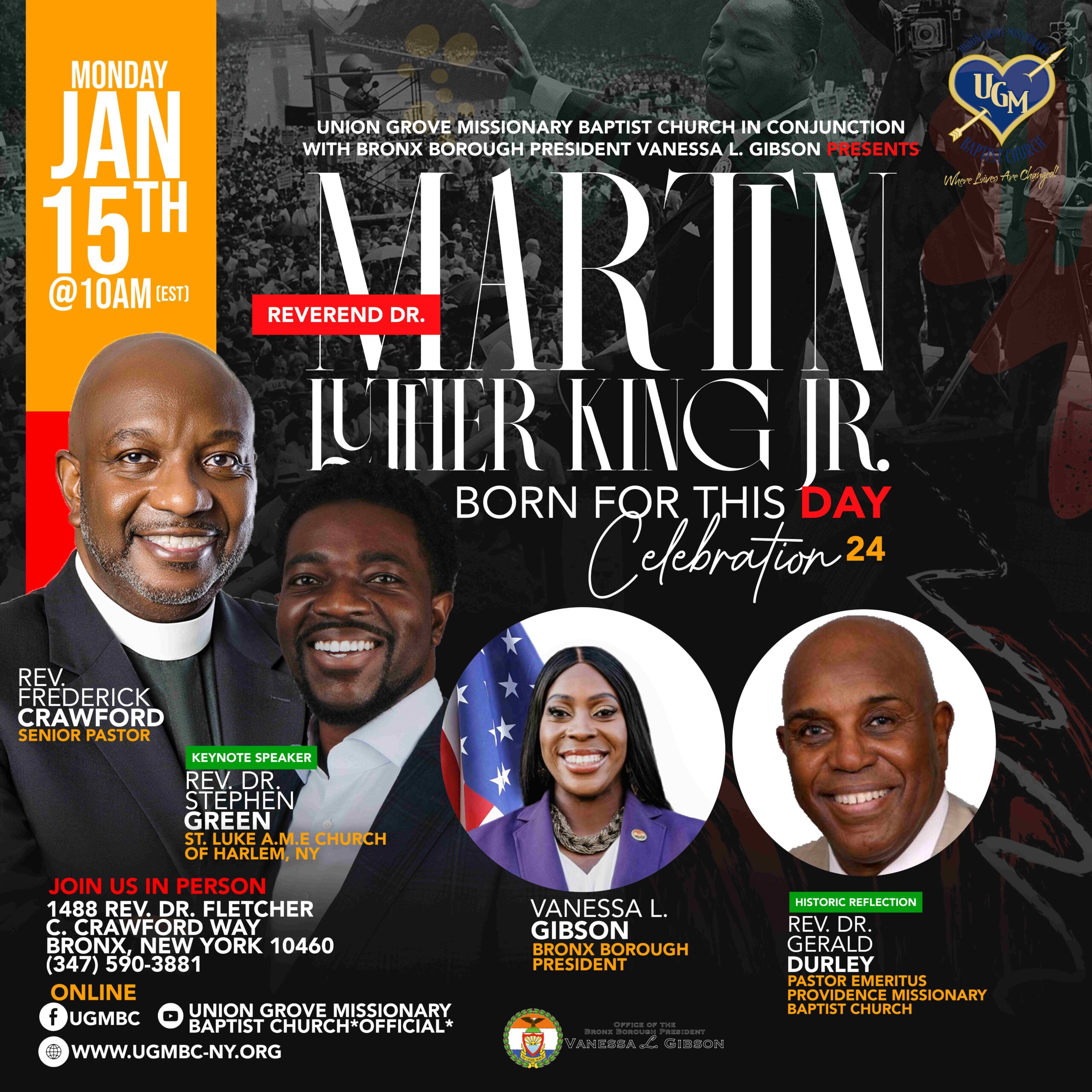 A flyer for the Bronx BP's 2024 MLK celebration event.